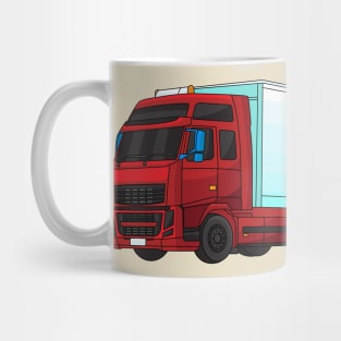 Red trailer truck illustration Mug